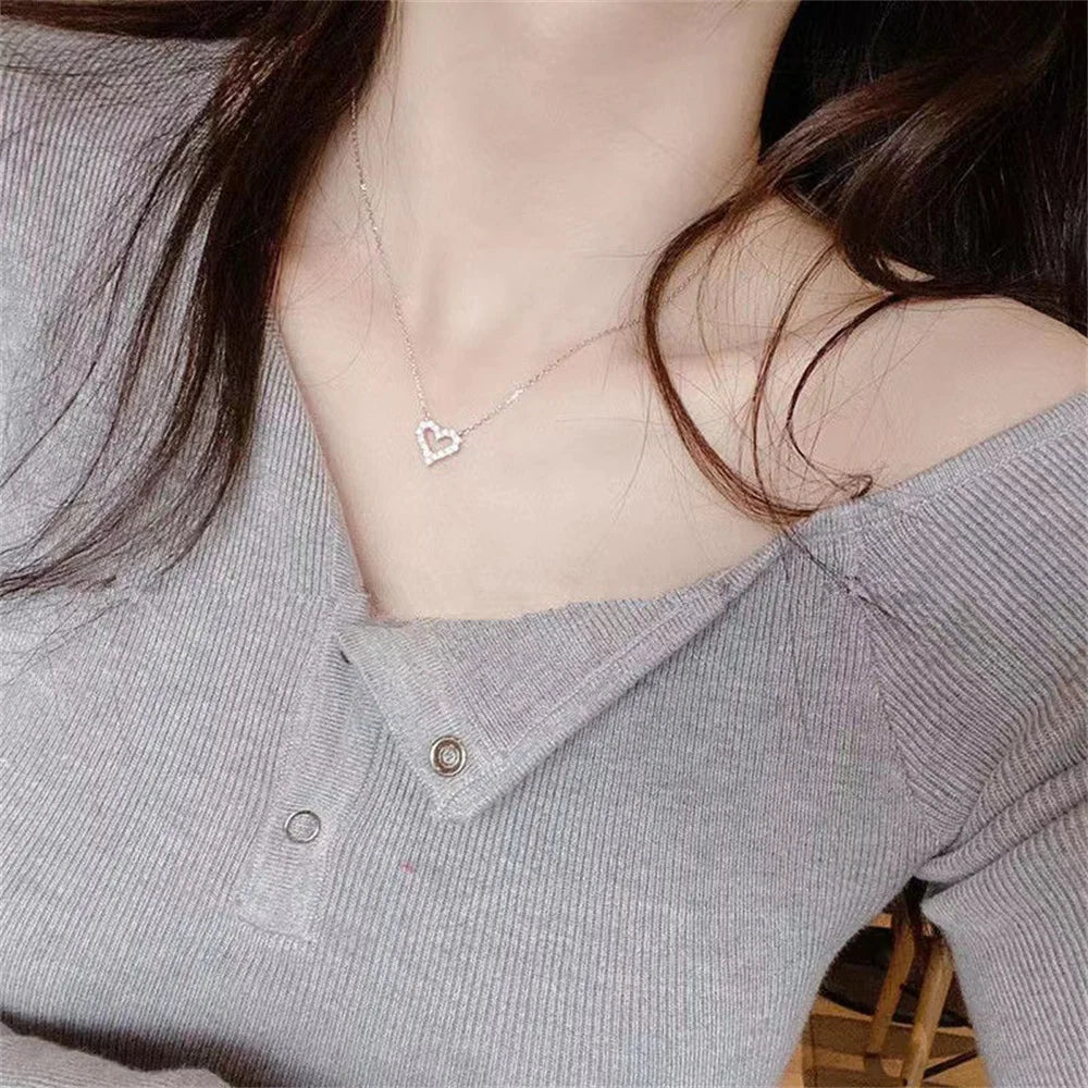 Collier Cœur Cristal Celestia – Pendentif Zircon Élégant