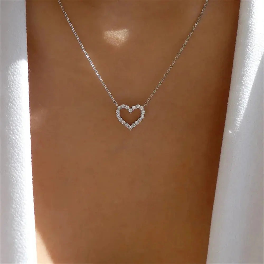 Collier Cœur Cristal Celestia – Pendentif Zircon Élégant Celestia Bijoux