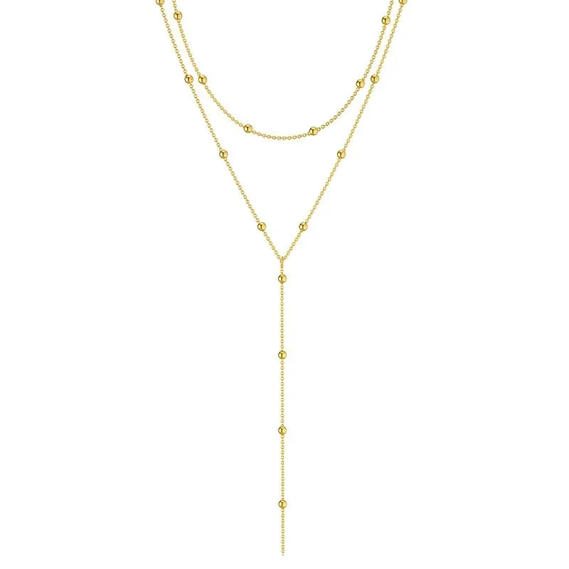 Collier Lariat Doré Elégent Sublime