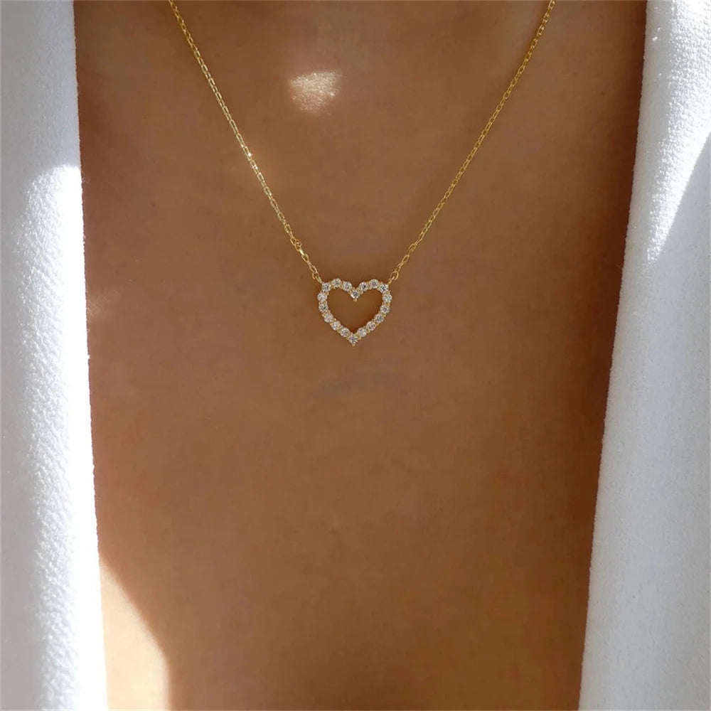 Collier Cœur Cristal Celestia – Pendentif Zircon Élégant