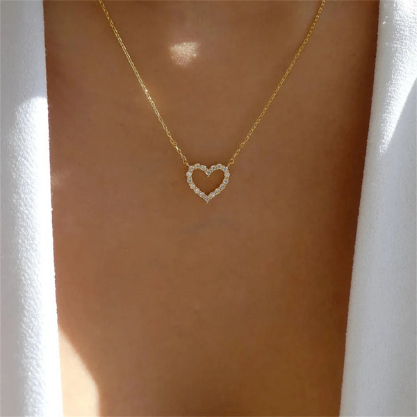 Collier Cœur Cristal Celestia – Pendentif Zircon Élégant
