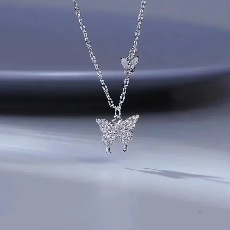 Collier Papillon Cristal – Pendentif Élégant en Zircon
